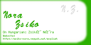 nora zsiko business card